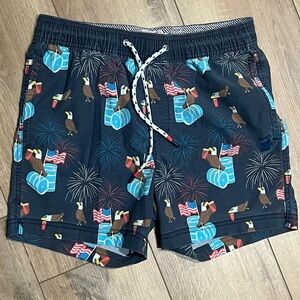 Party Pants Men’s Navy Patriotic Eagle Party Starter Shorts size Small